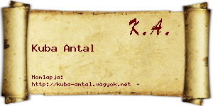 Kuba Antal névjegykártya
